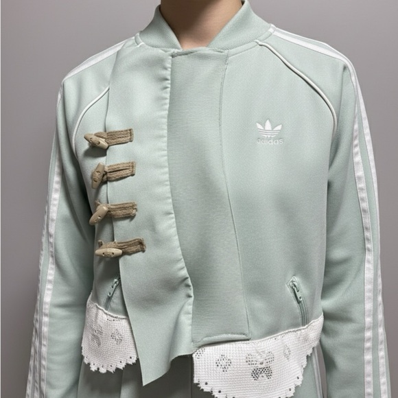 Adidas Women's Mint Bomber Jacket with Lace Trim - Picture 11 of 13